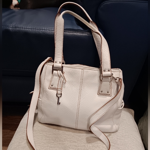 Fossil White Shoulder Bag Leather - Picture 1 of 5